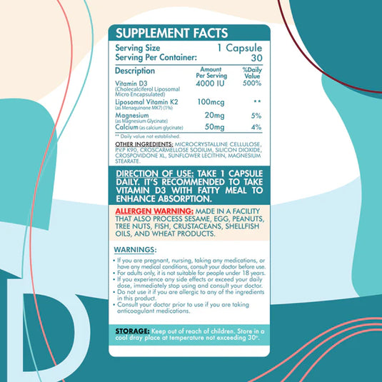 organic nation liposomal d3+k2 30 serv 30 cap
