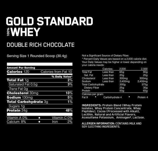 Optimum Nutrition Gold Standard 100% Whey-74Serv.-2.27KG-Double Rich Chocolate