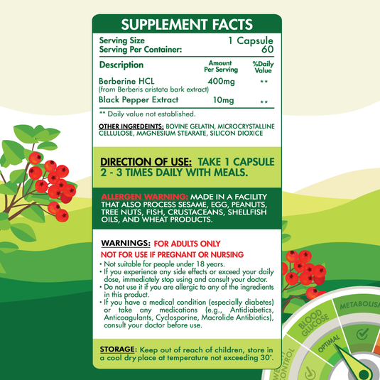 Organic Nation Berberine-60Serv.-60Caps.