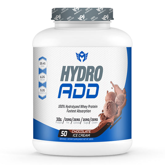 Muscle Add Hydro Add 100%Hydrolyzed Whey Protein Fastest Absorption-50Serv.-1800G.-Chocolate Ice Cream