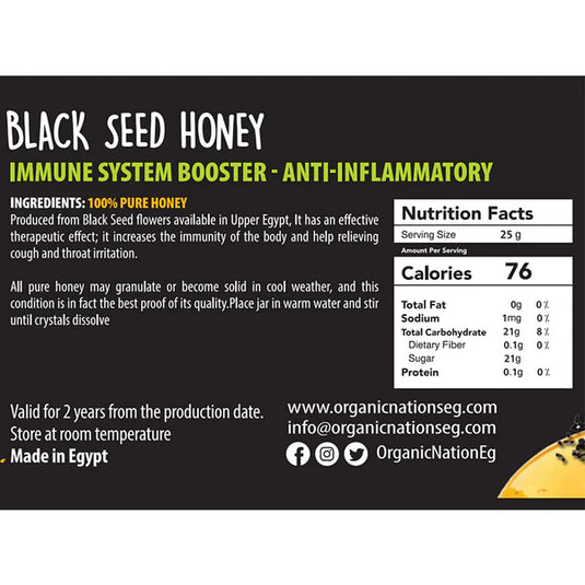 Organic Nation Honey Black Seed-400G