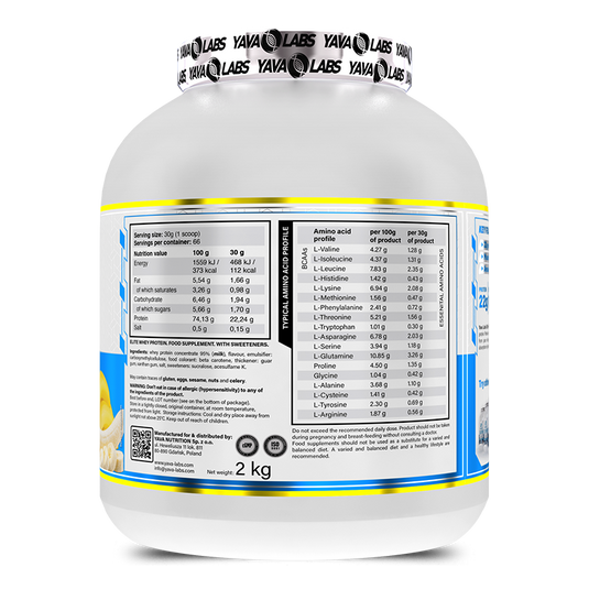Yava Labs Pure Elite Whey Protein Concentrate-66Serv-2KG-Vanilla ice Cream