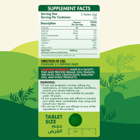 Organic Nation Spirulina-33Serv.-100Tablets