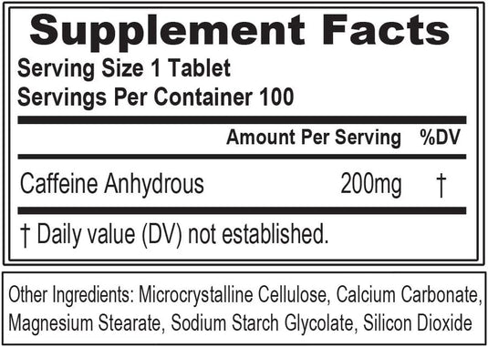 Evl Caffeine 200Mg -100Serv.-100Tablets