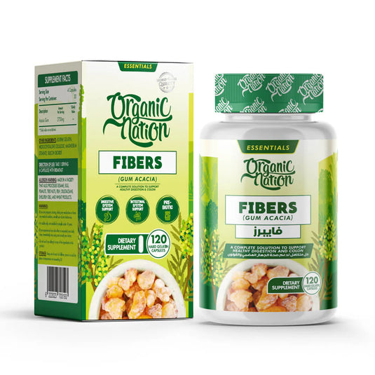 Organic Nation Fibers Gum Acacia-30Serv.-120 Capsules