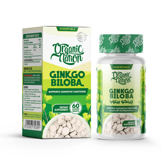 Organic Nation Ginkgo Biloba 60MG-60Serv.-60Tablets