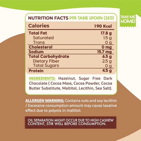 Organic Nation Hazelnut butter with dark chocolate-350G