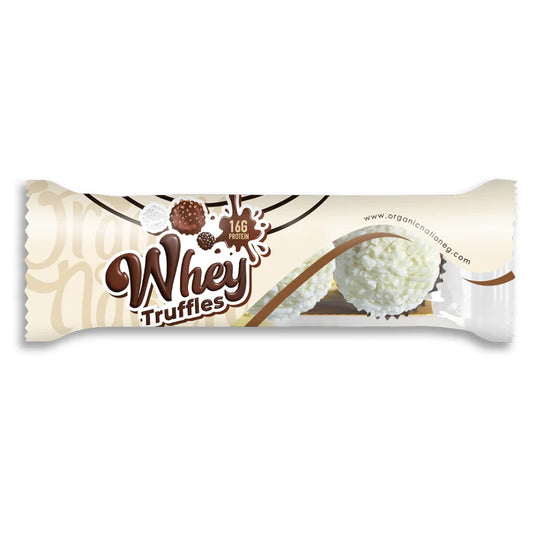 Organic Nation Whey Truffles-White Chocolate With Coconut Flakes-54G.-3Truffles